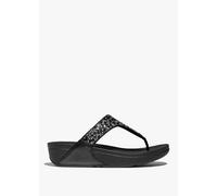 FITFLOP Lulu Crystal Black Toe Post Sandals Colour: Black Leather, Siz