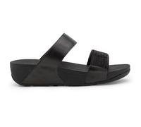 FitFlop Lulu Crystal Embellished Slides Synthetic Leather Women's Slides Sandals - All Black - Size:UK 5