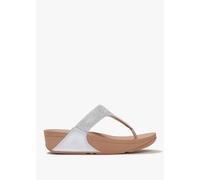FITFLOP Lulu Crystal Embellished Steeled Silver Leather Toe Post Sanda