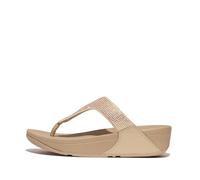 FitFlop Lulu Crystal Embellished Synthetic Women's Toe Post Sandals - Latte Beige - Size:UK 6.5