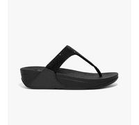 FitFlop Lulu Crystal Embellished Womens Polyurethane Slip-On All Black Sandals