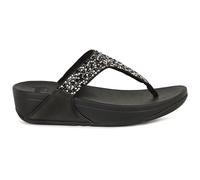 FitFlop Lulu Crystal Mix Toe Post Polyurethane Women's Slip On Sandals - All Black - Size:UK 6.5