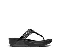 Fitflop Women's Slip-On Sandal Lulu Crystal-Mix Toe-Post Polyurethane Black UK 6.5