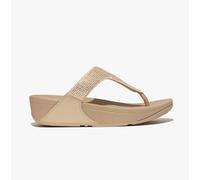 Fitflop Women's Lulu Crystal Embellished Toe-Post Sandals, Latte Beige, 4 UK
