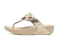 Fitflop Lulu Flower Toe-Post Polyurethane Women's Platino Sandals - UK 7