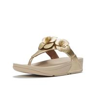 Fitflop Lulu Flower Toe-Post Polyurethane Women's Platino Sandals - UK 8