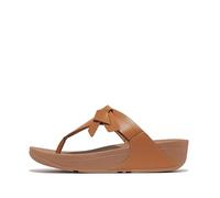 Fitflop Lulu Folded-Knot Leather Toe-Post Sandals UK 8 Beige