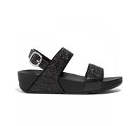 Women's FitFlop LULU GLITTER Womens Back-Strap Sandals Black Glitter - Size: 7