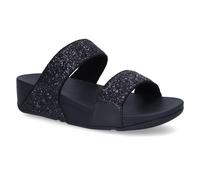 Fitflop Women's LULU Slides Sandal, Black Glitter, 5.5 UK
