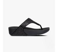 FitFlop Womens Lulu Toe Thong Glitter Sandals (Black) Colour: Black, Size: 5