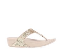 Fitflop Lulu Glitter Toe Thongs Womens Platino Sandals - Beige - Size UK 3