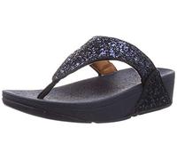Fitflop Lulu Glitter Women's Toe Post Crystal Comfort Thong Sandals (Midnight, UK 6.5)