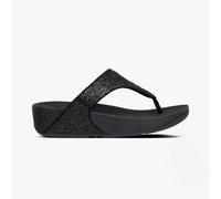 Fitflop Women's Lulu Glitter Toe-thongs Open Toe Sandals, Black Black Glitter 339, 8 UK