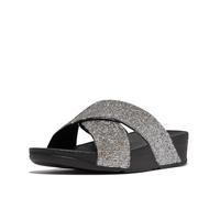 Fitflop Lulu Glitterball Cross Sliders UK 7 Silver