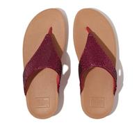 FitFlop Womens Lulu Glitterball Toe Post Sandals Metallic Wild Raspberry 5