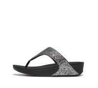 FitFlop Womens Lulu Glitterball Toe Post Sandals Silver 6.5