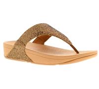Fitflop Lulu Glitterball Womens Flip Flops Old Gold, Brown, 8