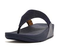 FitFlop Womens Lulu Glitz Toe Post Sandals Midnight Navy 6