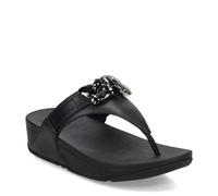 Fitflop LULU JEWEL-DELUXE LEATHER Womens Toe Post Sandals Black