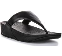 Fitflop Womens Lulu Leather Toe Post Slides (Black) Colour: Black, Size: 5