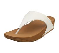 FitFlop Lulu Leather Toepost Womens Platform Sandals in White - 7 UK