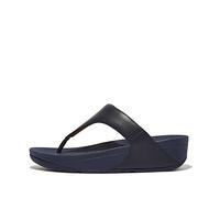 Fitflop Lulu Leather Toepost Womens Platform Sandals in White | Lightweight summer walking sandals with cushioned comfort, arch support and grip