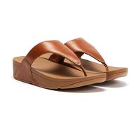 Fitflop Women's Lulu Leather Flip Flops, Toe-Post Sandals, Comfortable with Natural Arch Support - Light Tan - 6 UK