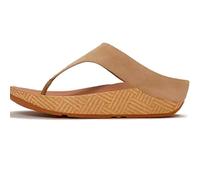 FitFlop Lulu Lux Graphic-weave Suede Toe-post Sandals, Cappuccino, 6