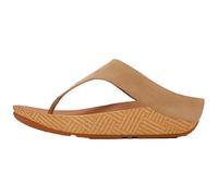 FitFlop Lulu Lux Graphic-weave Suede Toe-post Sandals, Cappuccino, 8