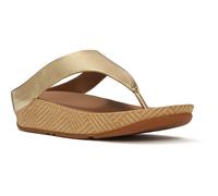 FitFlop Lulu Lux Graphic-weave Leather Toe-post Sandals, Platino, 6