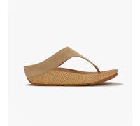 Fitflop Lulu Lux Graphic Womens Toe-post Sandals Cappuccino - Brown - Size UK 8