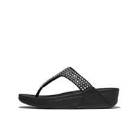 Fitflop Women's LULU Maxi-Crystal Toe-Post Sandals, Black, 9 UK
