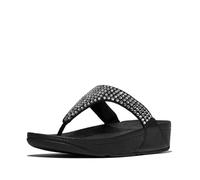 Fitflop Women's LULU Maxi-Crystal Toe-Post Sandals, Black, 3 UK