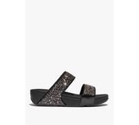 FITFLOP Lulu Multi Tonal Glitter Black Multi Sliders Colour: Black Le