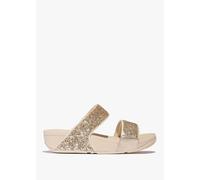 FITFLOP Lulu Multi Tonal Glitter Platino Silver Sliders Size: 6, Colo