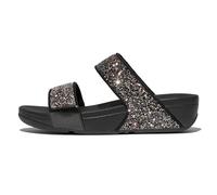 FitFlop Women's Lulu 2 Bar Glitter Sandal in Black | Size: 6 FitFlop Black 6
