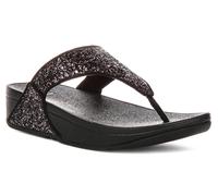 Fitflop Women's LULU Multi-Tonal Glitter Toe-Post Sandals, Black, 5 UK
