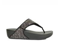 Fitflop Women's LULU Multi-Tonal Glitter Toe-Post Sandals, Black, 5 UK