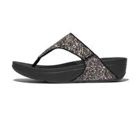 Fitflop Women's LULU Multi-Tonal Glitter Toe-Post Sandals, Black, 9 UK