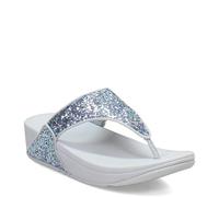Fitflop Women's LULU Multi-Tonal Glitter Toe-Post Sandals, Blue, 8 UK
