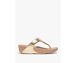 FITFLOP Lulu Platino Leather Toe Post Sandals Size: 5, Colour: Gold Le