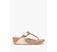 FITFLOP Lulu Platino Leather Toe Post Sandals Size: 7, Colour: Gold Le