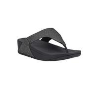 FitFlop Lulu Shimmerlux Toe Post Sandals Black