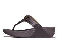 Fitflop Women's LULU Square-Chain Leather Toe-Post Sandals, Plumberry, 9 UK