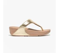 Fitflop Women's Sandals Lulu Leather Toe-Post Platino UK 7