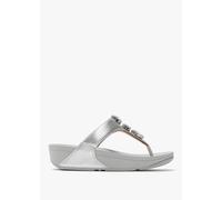 FITFLOP Lulu Ultra Jewel Silver Leather Toe Post Sandals Size: 6, Colo