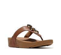 Fitflop Lulu Ultra-Jewel Toe-Post Polyurethane Women's Deep Tan Sandals - UK 4