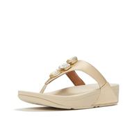 Fitflop Lulu Ultra-Jewel Toe-Post Polyurethane Women's Platino Sandals - UK 5