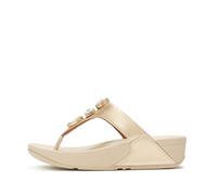 Fitflop Lulu Ultra-Jewel Toe-Post Polyurethane Women's Platino Sandals - UK 5