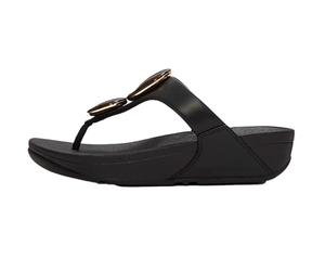 FitFlop Lulu Women's Marble Stone Toe Sandals, Black/White, 9 UK